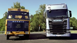 New vs Old Test driving a Scania 140 and a Scania S 730 V8 [upl. by Miarzim]