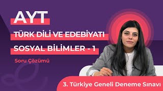 Endemik Yayınları 20232024 3 TG Deneme Sınavı AYT  TDE ve SOS1 Video Çözümlü Cevap Anahtarı [upl. by Nottap275]