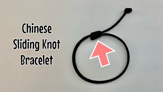 How to make a Chinese sliding knot bracelet  adjustable and simple [upl. by Adaval]