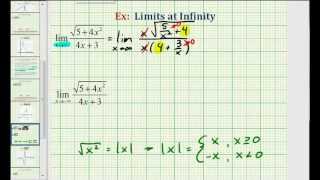 Ex Limits at Infinity of a Function Involving a Square Root [upl. by Oilicec569]