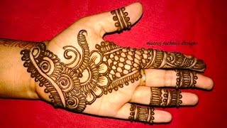 easy simple mehndi henna designs for hands Matroj Mehndi designs [upl. by Nnalyrehs]