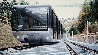 Neue Zugerbergbahn Bergfahrt Dezember 2022 Standseilbahn funiculaire funicular funicolare Seilbahn [upl. by Obmar391]