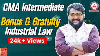 Lets Study Bonus amp Gratuity Act  CMA Inter Group 1 Law  Akash Agarwal Classes [upl. by Leahplar354]