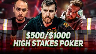 5001000 NLH limitless  borntotilt  fish2013 High Stakes Poker [upl. by Ecital]