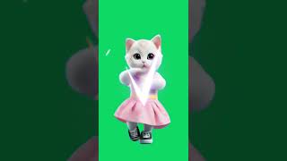 Cute Dancing Cat Animated  Green Screen greenscreen cat cats dance animated short shorts [upl. by Kohler]