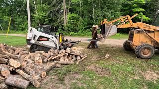 Halverson HWP140B amp Bobcat T190 Skidsteer Firewood Processor [upl. by Anilev576]