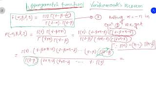 Hypergeometric Function  Vandermondes Theorem Lecture 6 [upl. by Htebazle496]