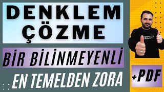 55 Denklemler  Denklem Çözme Cebirsel   Bir Bilinmeyenli Denklem Çözümü  ÜCRETSİZ PDF [upl. by Maro]