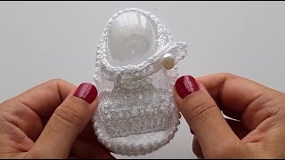 Sandalia a ganchillo bebe 03 meses crochet baby sandals crochet baby shoes patucos [upl. by Nnagem]