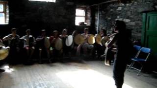 Bodhran Lesson at Causey Farm [upl. by Hugibert55]