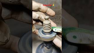 bottle shaped vase  फूलदान  clay vase  pottery claypotmaking  shorts [upl. by Amimej]