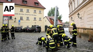 Prague prepares for potential flooding as heavy rains forecast [upl. by Michaela]