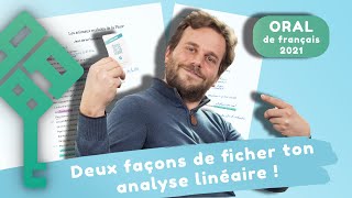 Ficher ton analyse linéaire  deux techniques imparables pour loral de français  Bac 2025 [upl. by Luzader]