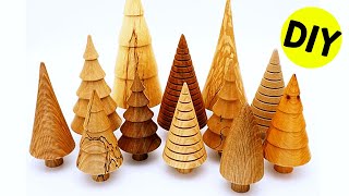 Tutorial how to make Wooden Christmas Tree Wood turning DIY [upl. by Ardnassela]