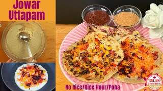 Jowar Flour Uttapam  Jowar Uttapa  Sorghum Recipe WeightLoss Breakfast DelishKitchenette Shorts [upl. by Thierry]