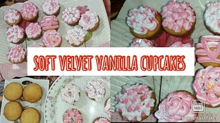 SOFT VELVETY vanilla cupcakes without ovenfull detail Racipe must watchfood vairalvideo bake [upl. by Isidoro]