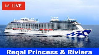 SHIPS TV  Regal Princess amp Riviera Departing Southampton Live Stream Cruise Ships Spotting [upl. by Felike786]