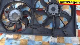 VW Golf 5 19 TDI how to change radiator fan cooling motor 100 full time in detail [upl. by Waiter]