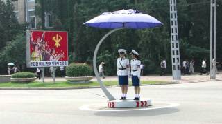 Pyongyang Traffic Lady Changing of the Guard [upl. by Nortad]