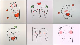 Sticker drawing  How to draw cute stickers [upl. by Ez]