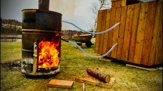 DIY OFF GRID WOOD FIRED HOT TUB from IBC CONTAINER🔥 [upl. by Manwell]