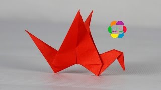 العاب ورقية وطائر يرفرف بجناحيه اوريجامى Origami Bird flutters its wings [upl. by Johannah]