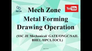 Manufacturing Lecture 10 Drawing and Deep Drawing Operations [upl. by Deutsch]