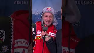 Alles im Griff bei «Odi» – ausser beim Jubel und der Party nach dem AdelbodenSieg 😇🥳  SRF Sport [upl. by Ahsika]