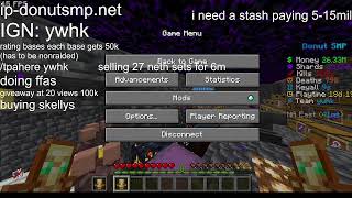 playing Donut Smp LIVE RATING BASESBUYING STASHES I NEED A STASH BADLY [upl. by Annibo]