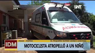 Motociclista atropella a niño en Fram Itapúa [upl. by Medwin]