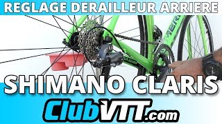 Réglage dérailleur arrière SHIMANO Claris  4 règles pour faire le bon réglage  595 [upl. by Aldis]