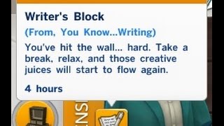 The Sims 4  How to Solve the Writers Block Aspiration [upl. by Sitto]