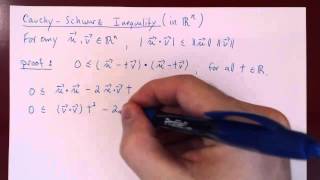 Norm CauchySchwarz Inequality and Angles in Rn [upl. by Derrick938]