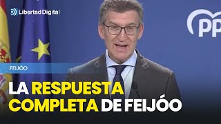 La respuesta completa de Alberto Núñez Feijóo tras el anuncio de Sánchez [upl. by Idissak]