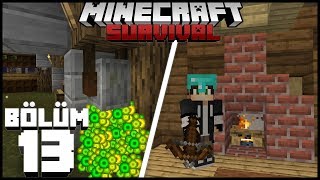 ZIMPARA TAŞIYLA XP KASALIM YANAN ŞÖMİNE┇Minecraft Survival ▹Bölüm 13 [upl. by Lauhsoj]