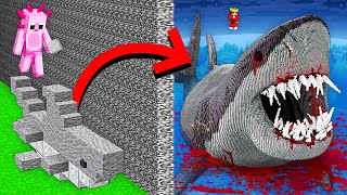 I Cheated With MEGLAODON SHARK in Minecraft Build Battle [upl. by Suirtimid827]