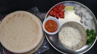 Readymade base pizza recipe😋  how to make pizza without oven  simple pizza recipepizza recipe [upl. by Ilrebmyk]