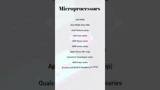 10 examples of microprocessors computertechnology microprocessor [upl. by Ttnerb]