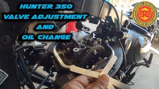 Royal Enfield Hunter 350  Oil Change and Valve Adjustment [upl. by Hubbard]