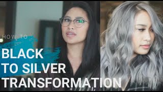 HOW TO FROM BLACK TO SILVER HAIR [upl. by Dorcea]