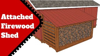 Attached Firewood Shed Plans 6x12 [upl. by Atinob]