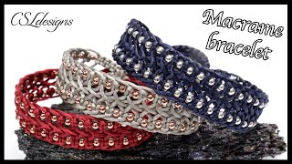 Beaded chevron friendship macrame bracelet [upl. by Dlorag350]