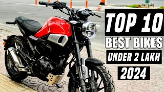 Top 10 Best Bikes Under 2 Lakh On Road Price💥In India2024 Best Bikes YamahaBajajHondaKtmTVS [upl. by Hewett]