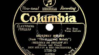 1929 HITS ARCHIVE Broadway Melody  Ben Selvin Jack Parker vocal [upl. by Lirbij]