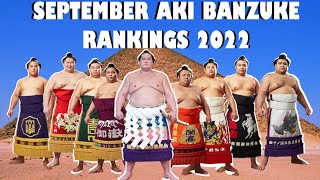 SUMO RANKINGS Banzuke released for September\Aki Basho 2022 [upl. by Ellerol694]