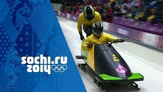 Bobsleigh  Mens TwoMan Heats 1 amp 2  Sochi 2014 Winter Olympics [upl. by Anitrebla]