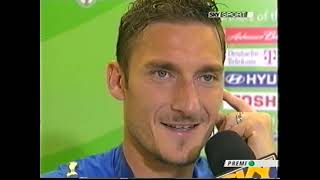 FINALE MONDIALI 2006  ITALIA VS FRANCIA  INTERVISTA POST PARTITA FRANCESCO TOTTI SKY SPORT [upl. by Jepum327]