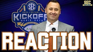 REACTION Texas Footballs Steve Sarkisian Speaks At SEC Media Days [upl. by Jeff]