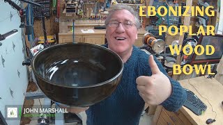 Woodturning  Poplar Ebonized Wood Turned Bowl [upl. by Arahc]