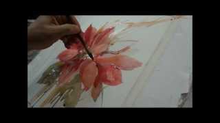 Watercolor Demo  Poinsettia [upl. by Pope101]